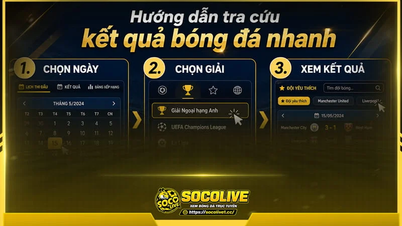 Hướng dẫn tra cứu kết quả bóng đá nhanh tại website Socolive
