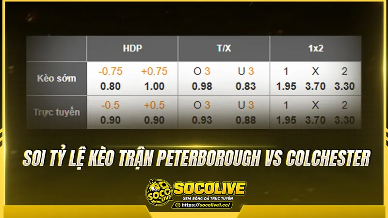 Soi tỷ lệ kèo trận Peterborough vs Colchester Soi tỷ lệ kèo trận Peterborough vs Colchester